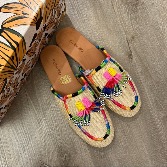 Farm Rio Natural Raffia Mule - Picture 2 of 10